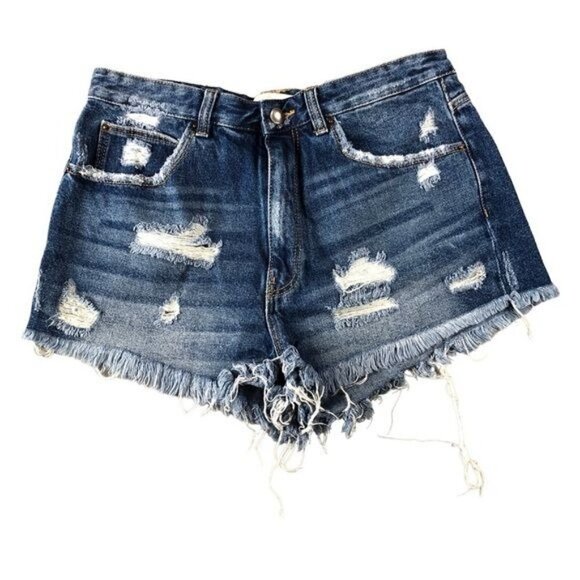Zara Womens Sz40 Sz8 Trafaluc Denim Shorts, Fray, Cutoffs, Rips, Short shorts - Picture 1 of 8